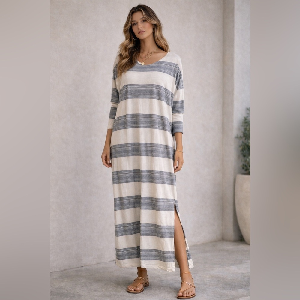 FP Beach (Free People) striped maxi T-shirt dress